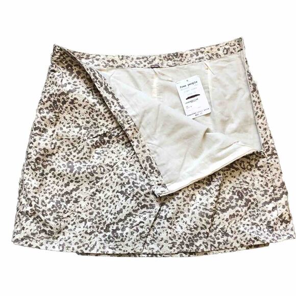 NWT Free People Fakeout Skirt Womens Leopard Print Faux Leather Mini Beige Sz 10 - Picture 5 of 5